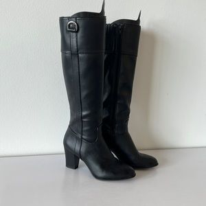 Alfani Tall Zip Faux Leather Boot Size 6